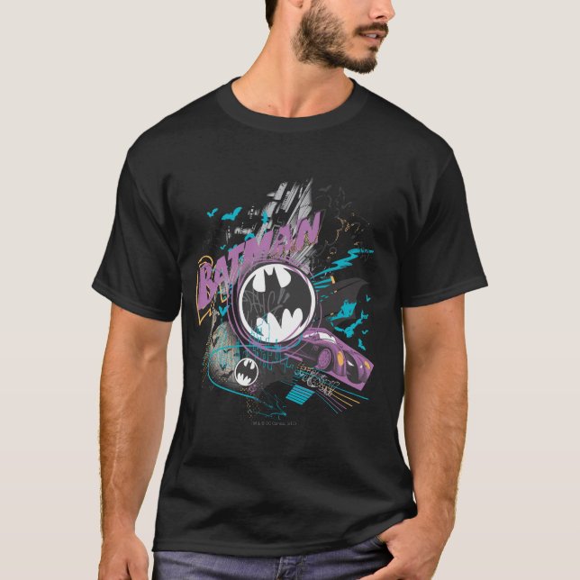 Batman Gotham Skyline Sketch T-shirt (Framsida)