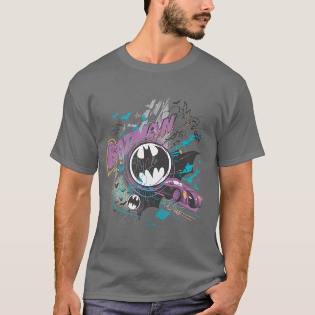 Batman Gotham Skyline Sketch Tee (Framsida)