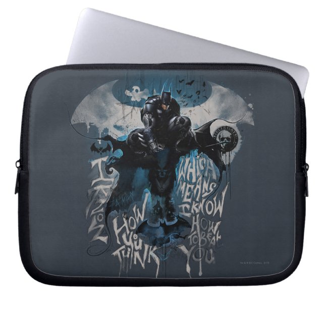 Batman Graffiti Graphic - jag vet hur du Tänka Laptop Sleeve (Framsidan)