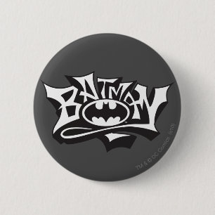 Batman Graffiti Namn Logotyp Knapp