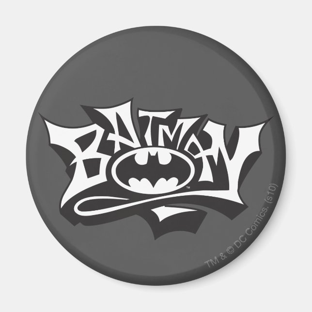 Batman | Graffiti Namn Logotyp Magnet (Framsidan)