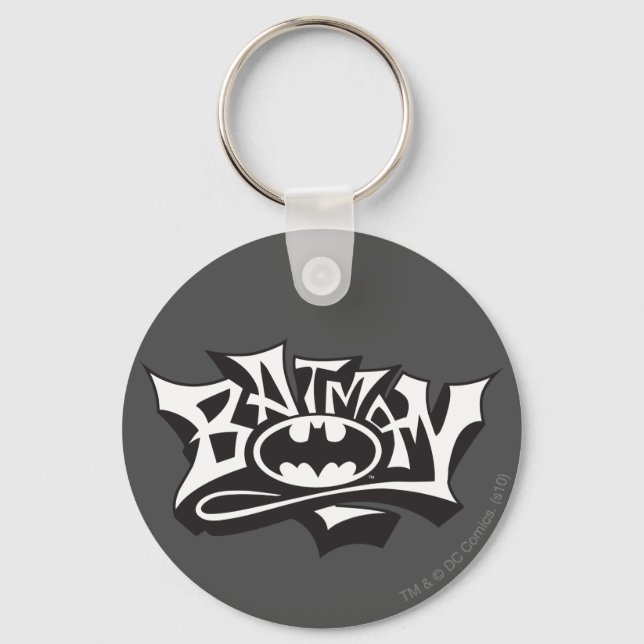 Batman | Graffiti Namn Logotyp Nyckelring (Framsida)