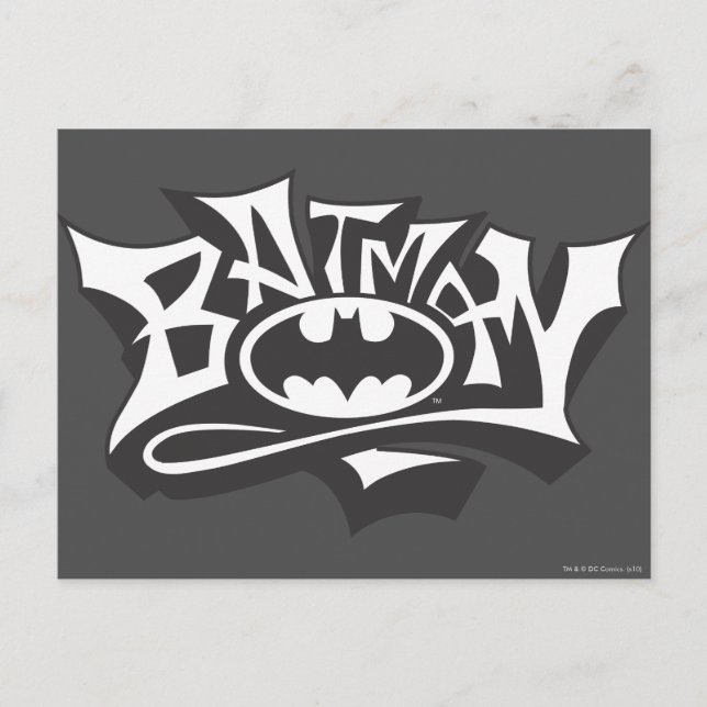 Batman | Graffiti Namn Logotyp Vykort (Framsida)