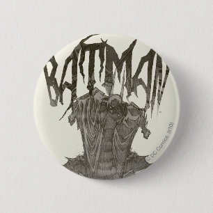 Batman   Graphic Novel Pencil Sketch Beige Logotyp Knapp