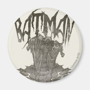 Batman Graphic Novel Pencil Sketch Beige Logotyp Magnet
