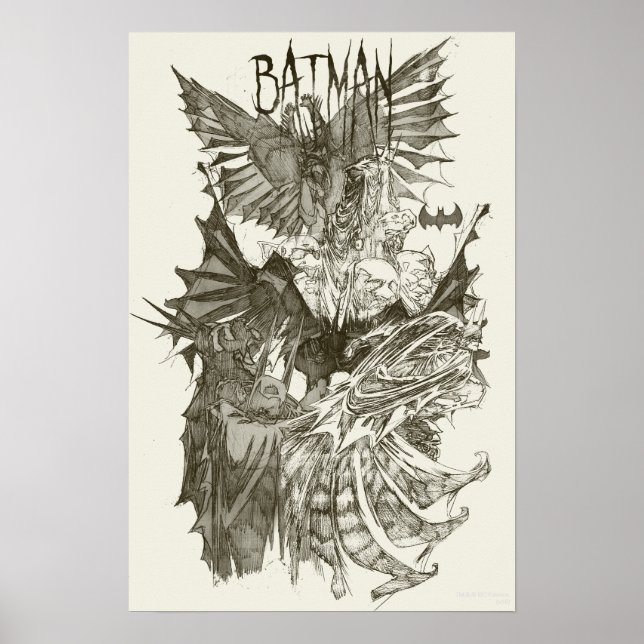 Batman Graphic Novel Pencil Sketch Poster (Framsidan)