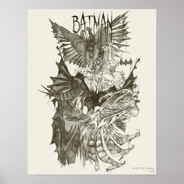 Batman Graphic Novel Pencil Sketch Poster (Framsidan)