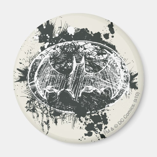 Batman Grunge Splatter Sketch Magnet (Framsidan)