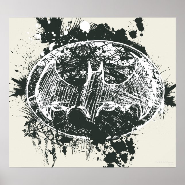 Batman Grunge Splatter Sketch Poster (Framsidan)