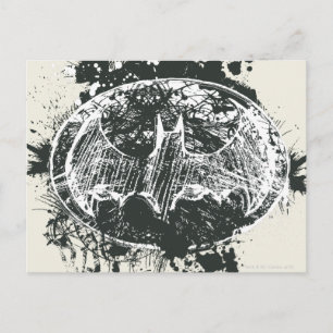 Batman Grunge Splatter Sketch Vykort