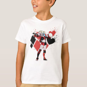 Batman Harley Quinn Hearts & Diamonds Splatter Tee Shirt