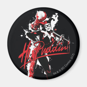 Batman Harley Quinn "Hi Puddin" Bläck Art Magnet