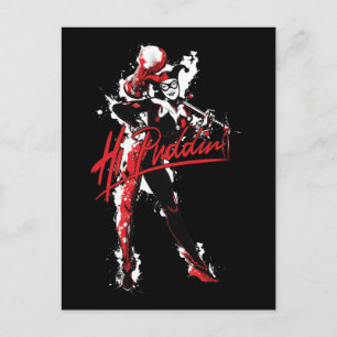 Batman Harley Quinn "Hi Puddin" Bläck Art Vykort
