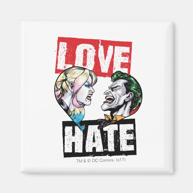 Batman | Harley Quinn & Joker Kärlek/Hate Magnet (Framsidan)