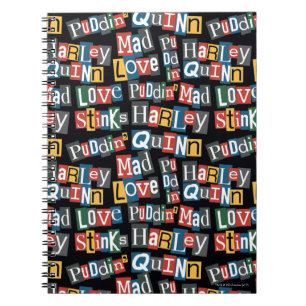 Batman Harley Quinn Ransom Note Stil Mönster Anteckningsbok Med Spiral