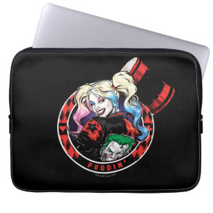 Batman Harley Quinn Winking with Mallet Mallet Laptop Sleeve