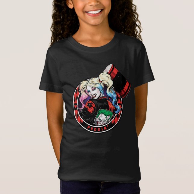 Batman | Harley Quinn Winking with Mallet Mallet Tee (Framsida)
