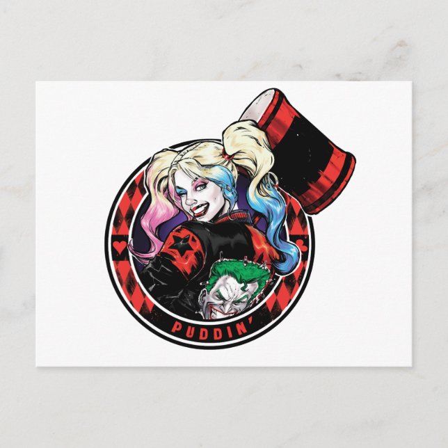 Batman | Harley Quinn Winking with Mallet Mallet Vykort (Framsida)