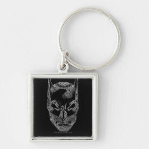 Batman Head Mantra Fyrkantig Silverfärgad Nyckelring