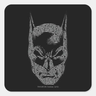 Batman Head Mantra Fyrkantigt Klistermärke