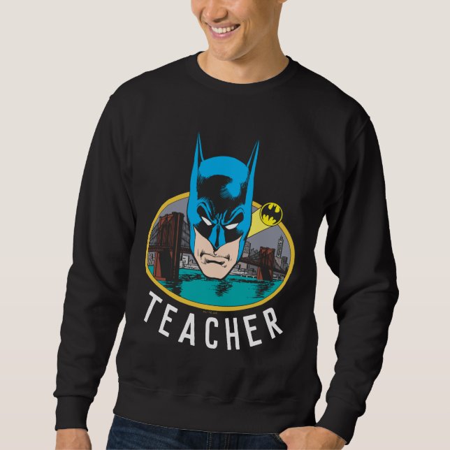 Batman Head Teacher Lång Ärmad Tröja (Framsida)