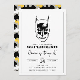 Batman Head Toppen Hero Boys Birthday Inbjudningar