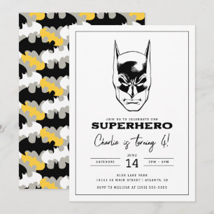 Batman Head Toppen Hero Boys Birthday Inbjudningar