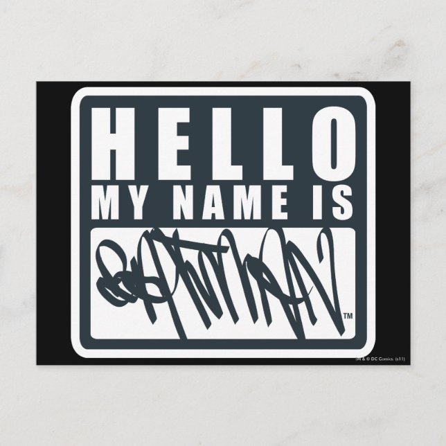 Batman | Hej My Namn är Batman Logotyp Vykort (Framsida)