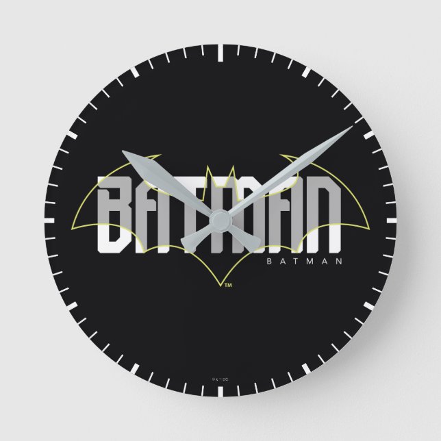 Batman Hi-Tech Namn Graphic Rund Klocka (Framsida)