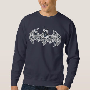 Batman Icon Doodle Art Lång Ärmad Tröja