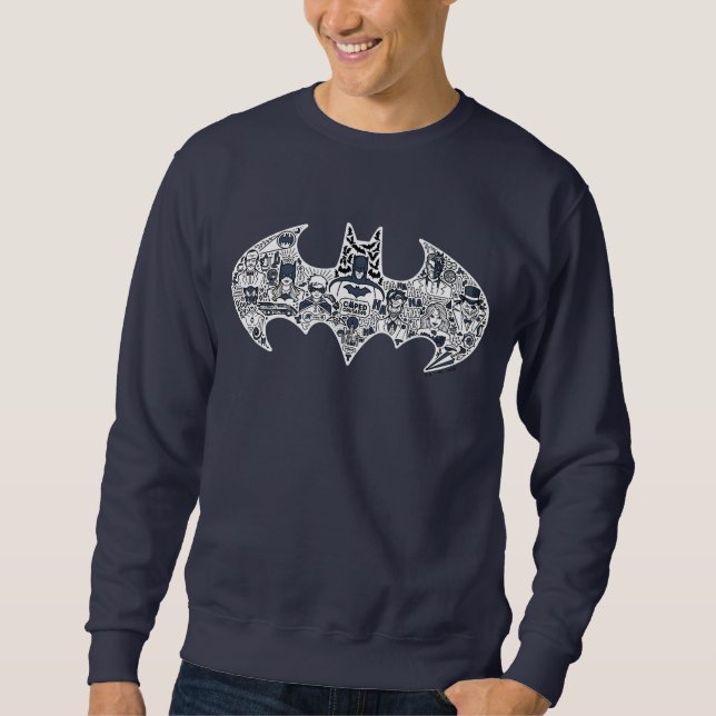 Batman Icon Doodle Art Lång Ärmad Tröja (Framsida)