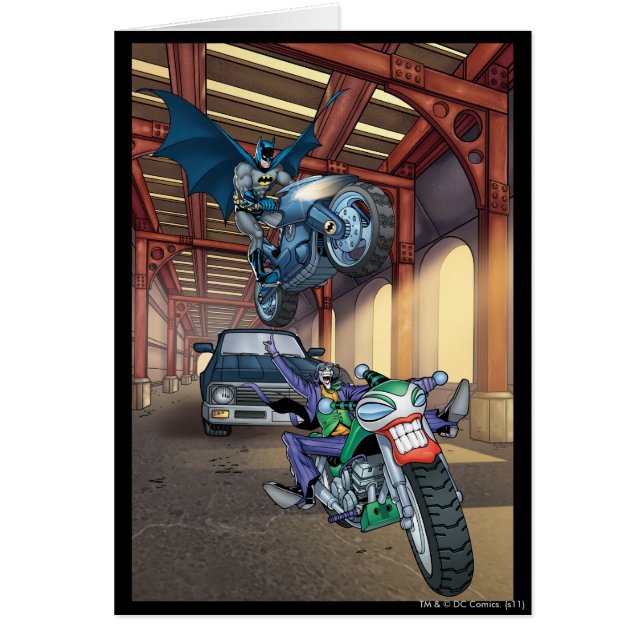 Batman & Joker - Motorcyklar i Riding Hälsningskort (Framsidan)