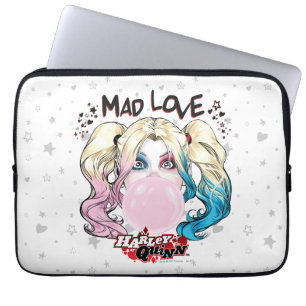 Batman Kärlek Harley Quinn Chewing Bubble Gum Laptop Sleeve