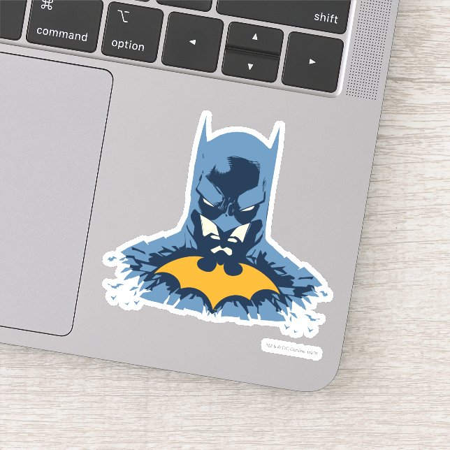 Batman krossade bust med Guld Logotyp Klistermärken (Detalj)