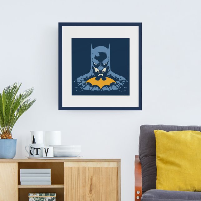 Batman krossade bust med Guld Logotyp Poster (Skapare uppladdad)