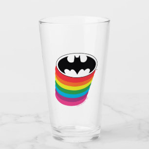 Batman Layered Rainbow Logotyp Glaskopp