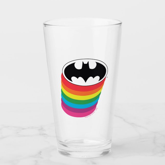 Batman Layered Rainbow Logotyp Glaskopp (Framsida)