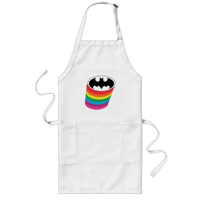 Batman Layered Rainbow Logotyp Långt Förkläde (Framsidan)