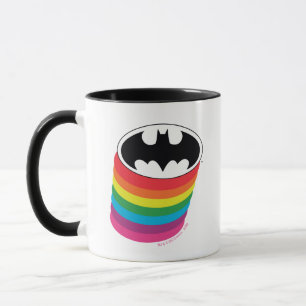 Batman Layered Rainbow Logotyp Mugg