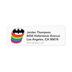 Batman Layered Rainbow Logotyp Returadress Etikett