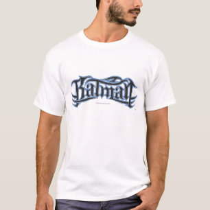 Batman Logotyp för blå svart Brev Tee Shirt