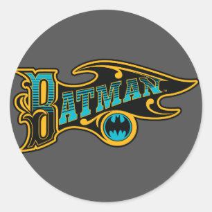 Batman Logotyp för turkos Vintage Runt Klistermärke