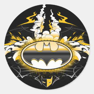 Batman Logotyp med Cars Runt Klistermärke