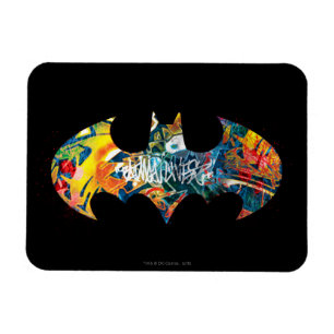 Batman Logotyp Neon/80 s Graffiti Magnet