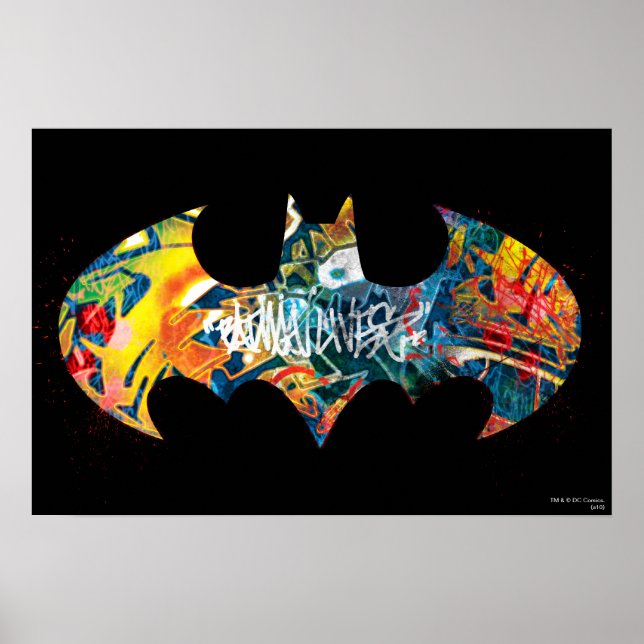 Batman-logotyp Neon 80-tals graffiti Poster (Framsidan)