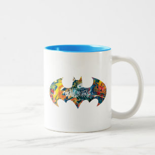Batman Logotyp Neon 80's Graffiti Två-Tonad Mugg