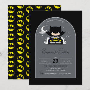 Batman - Måne och Stars Birthday Inbjudningar