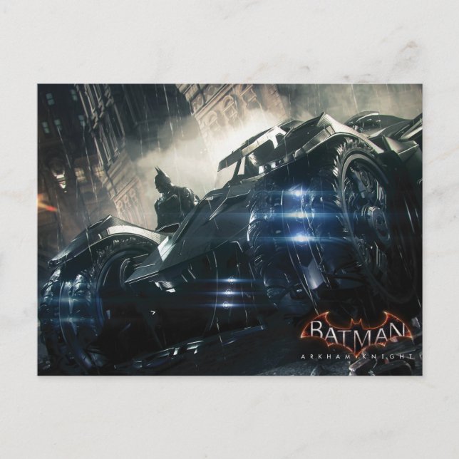 Batman med batteri i regnet vykort (Framsida)