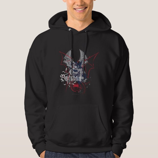 Batman med Grått och rött Hoodie (Framsida)