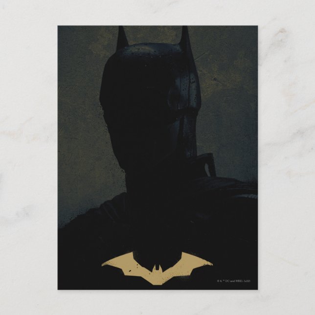 Batman med gyllene Fladdermus-symbolen Vykort (Framsida)